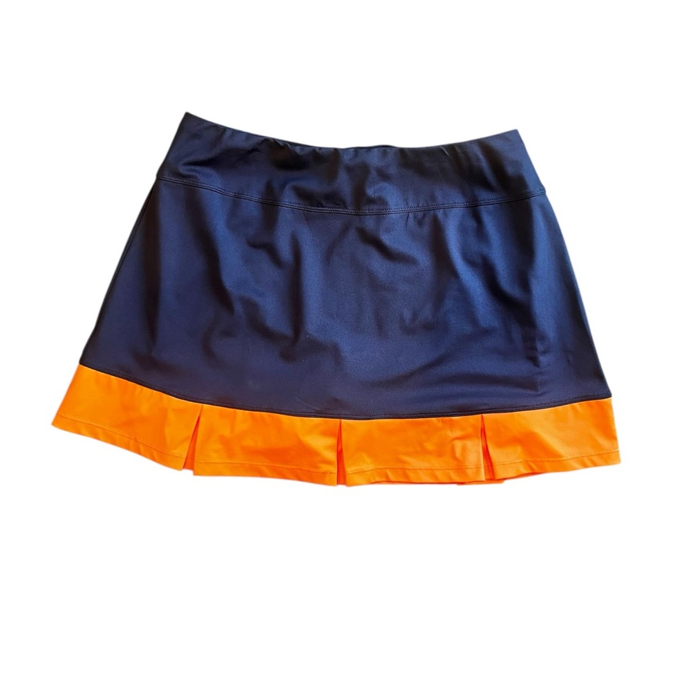 Golf/Tennis Blue and Orange Pleated Mini Skirt Athletic by Tail